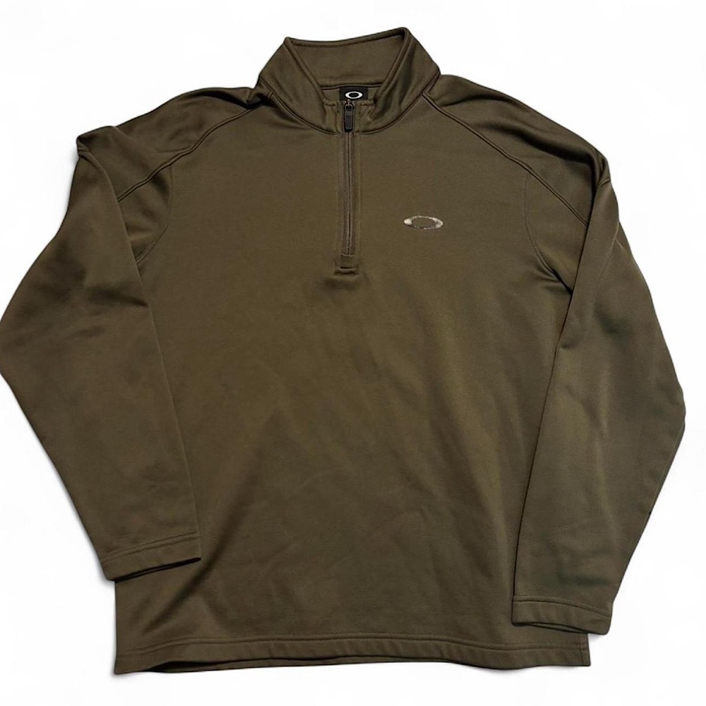 Oakley Women's Small Quarter Zip Fleece Sweatshirt Mock Neck Green